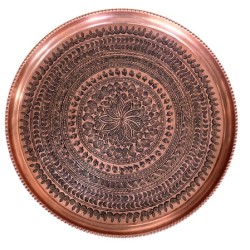 İşlemeli bakır Tepsi 40 cm